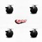 Service Caster 2'' Black Metal Hooded Twin Caster with Brake Nylon Wheels Top Plate , 4PK SCC-TP02S50D-NYS-FB-B-TP2-4 - alternate 2